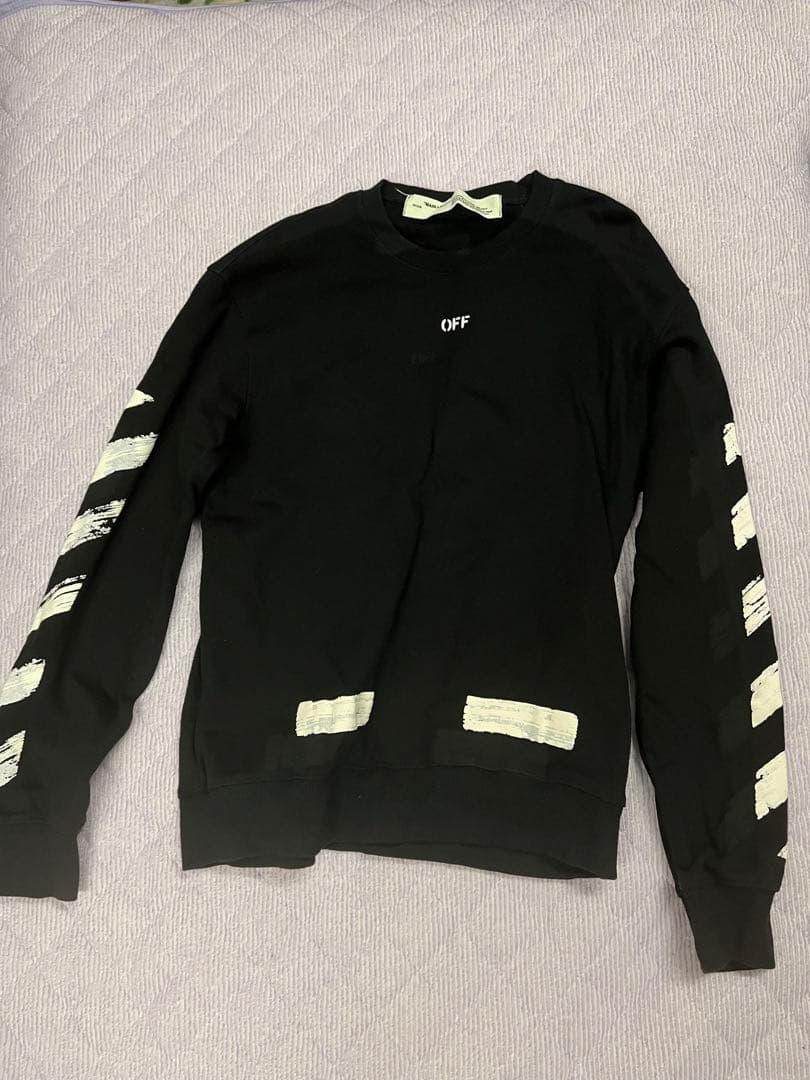 OFF-WHITE MAIN LABEL ブラック トレーナー