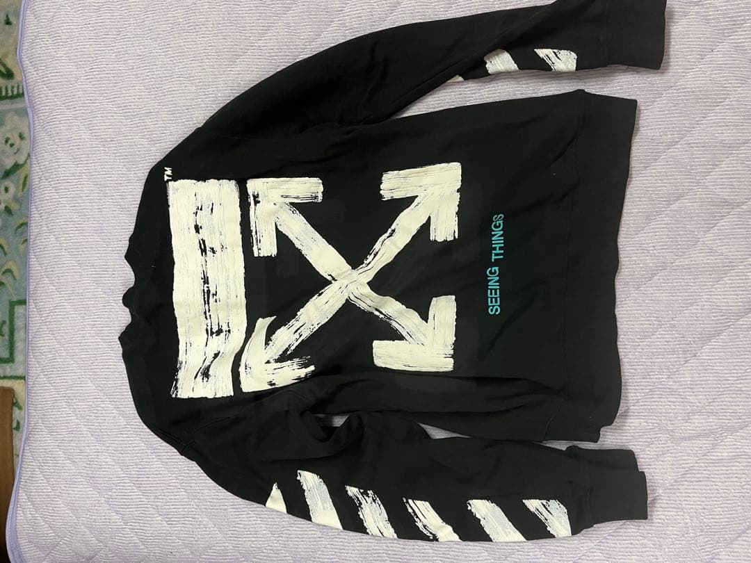 OFF-WHITE MAIN LABEL ブラック トレーナー