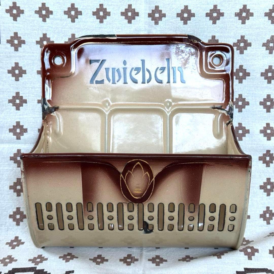 ドイツ　ヴィンテージ　ホーロー　オニオンラック　カップホルダー　アンティーク