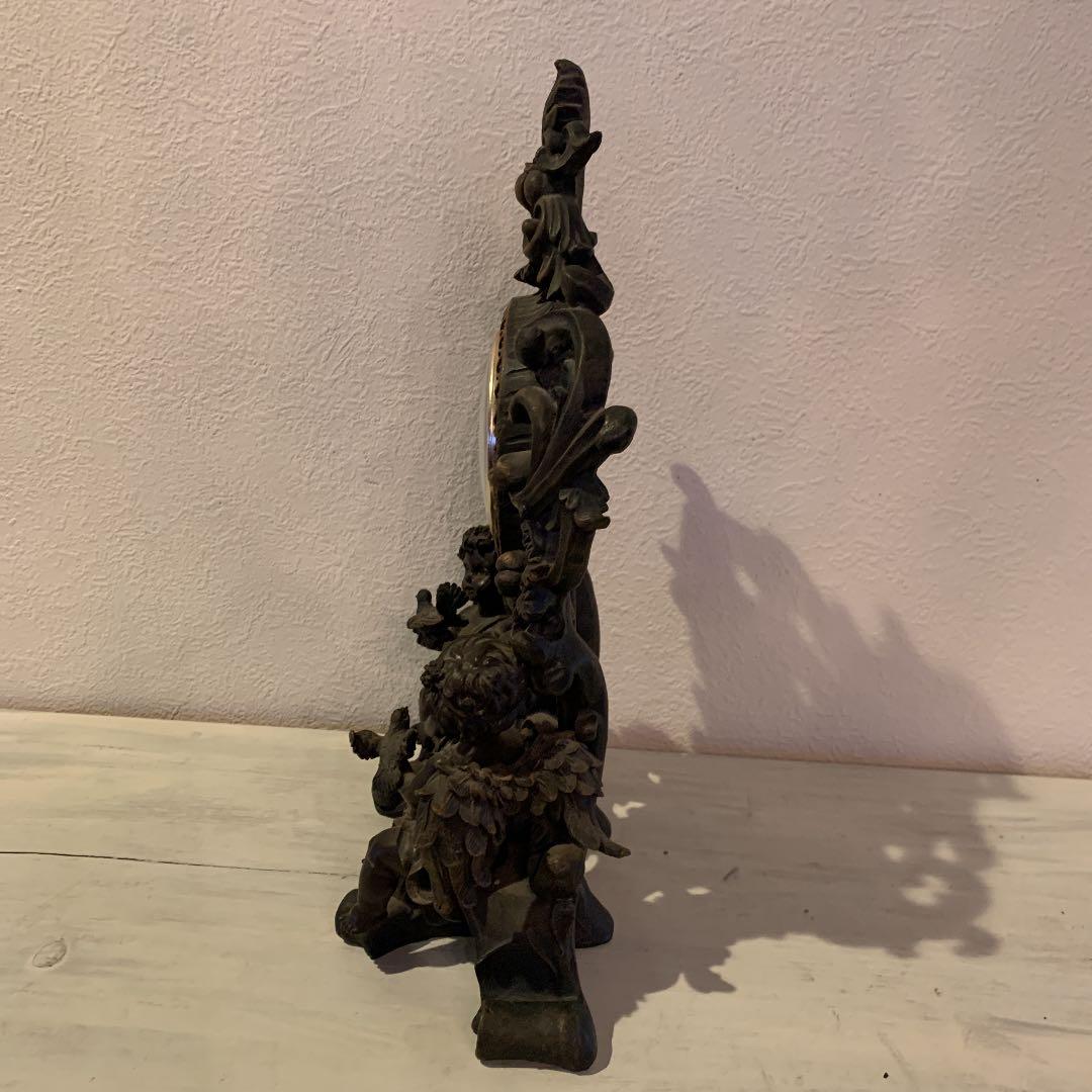 アンティークの天使の置き時計