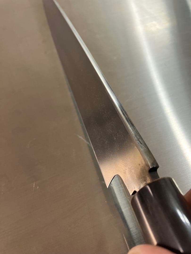 中古　未使用品　よし久 柳刃包丁 本焼 尺 朴柄 箱付