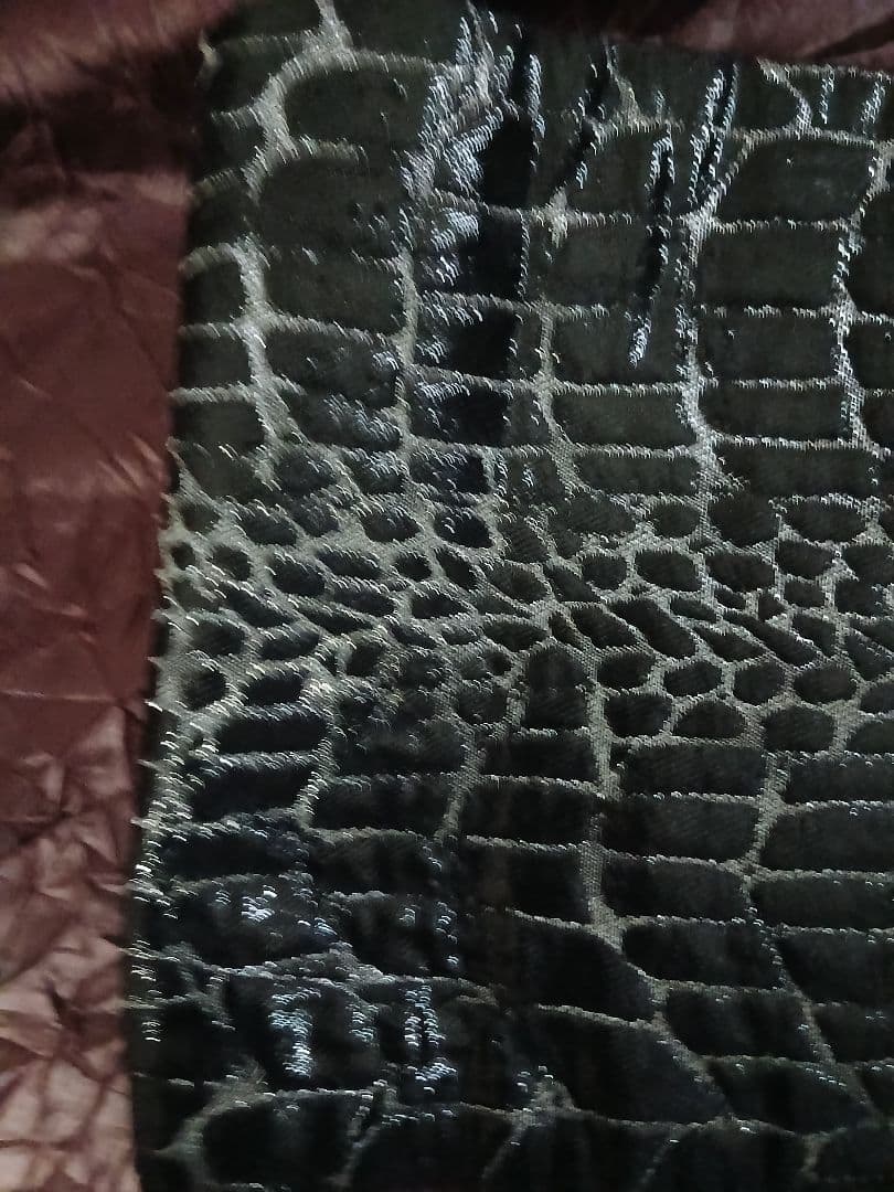 ルミロック半幅帯 艶クロコブラック