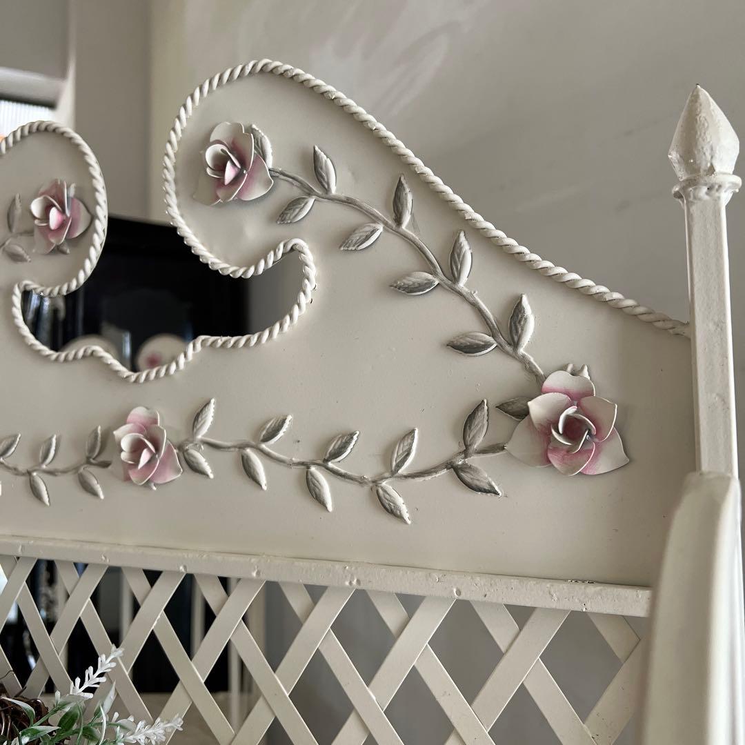 k502r122 ローズガーデン ホワイトアイアンの4段ガーデンラック 折り畳み