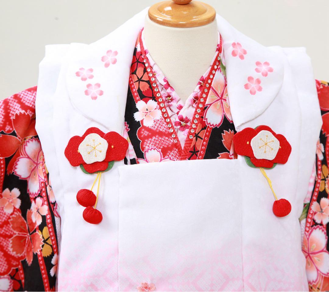 七五三用 赤と黒の花柄RYOKO KIKUCHI