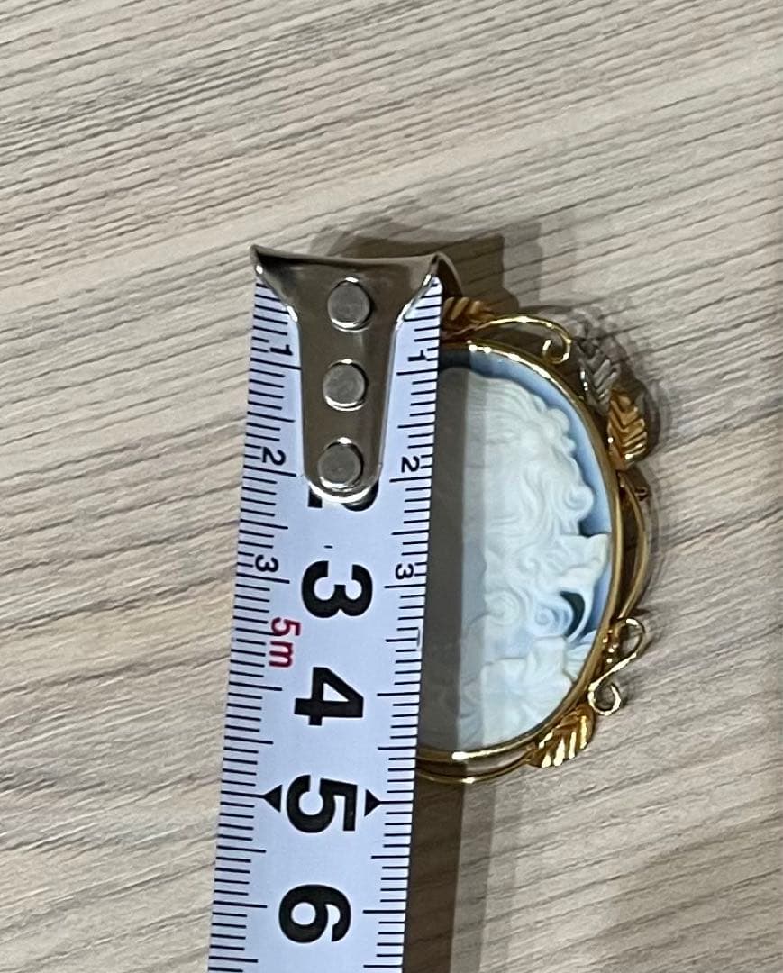 F.W.作カメオ天然石 K18 ペンダント&ブローチ