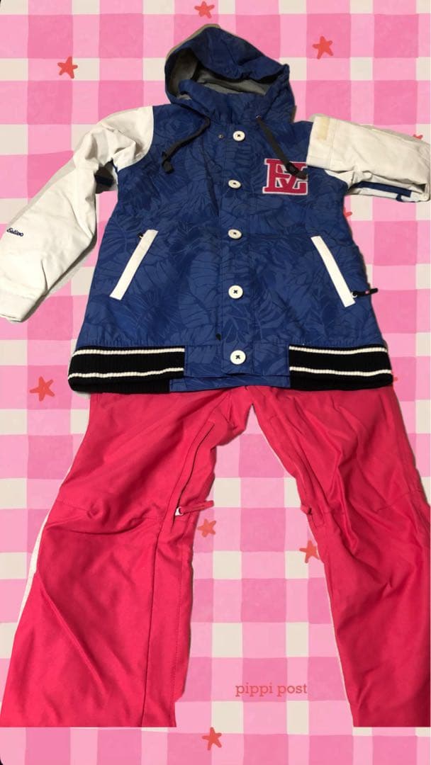 スノボウェア フード付きジャケットとパンツセット