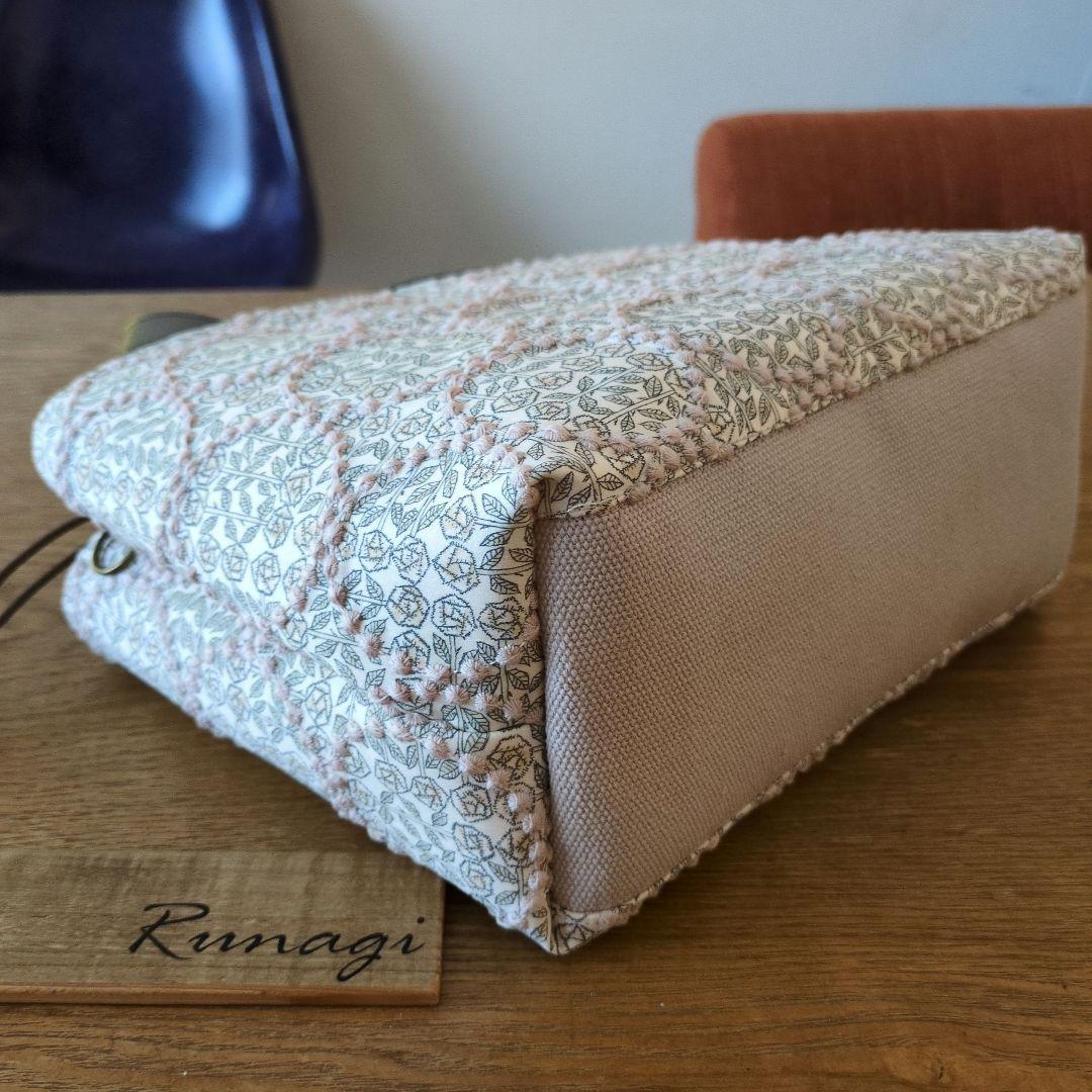 【1578】あおりポケットの巾着バッグ＊ミナペルホネン