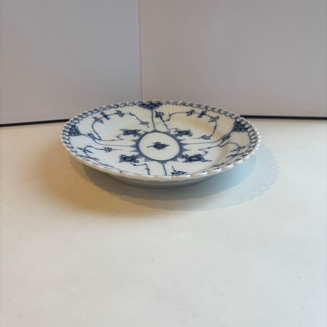 【美品】ロイヤルコペンハーゲン ブルーフルーテッド フルレース オーバル 25㎝