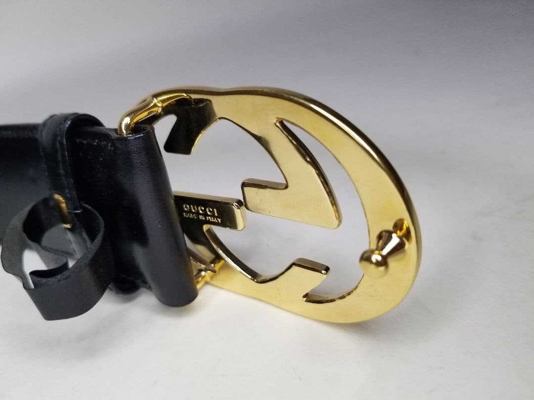 グッチ　GUCCI ベルト　黒　ブラック　GGバックル