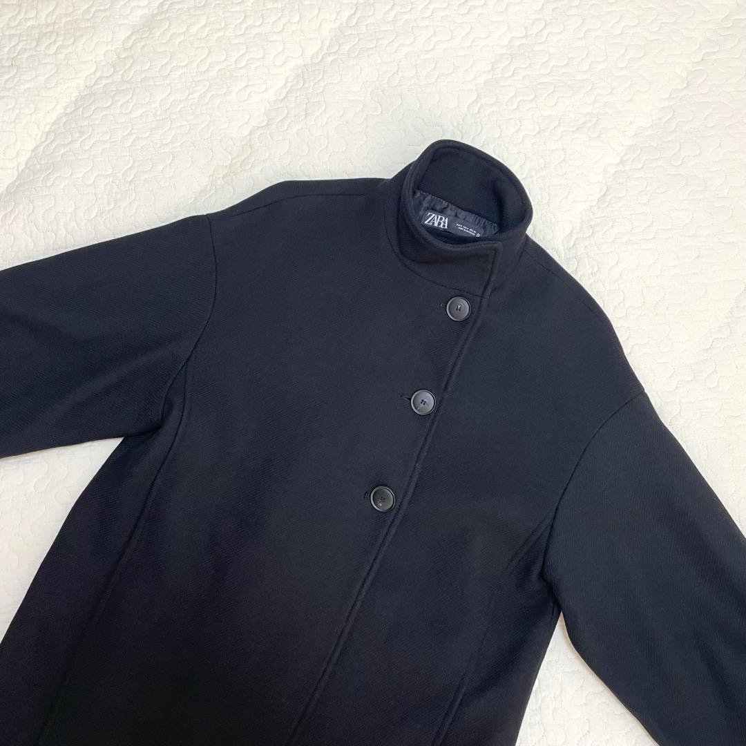 完売品　ZARA ウールブレンドハイネックコートロングコート　ウール　Sサイズ