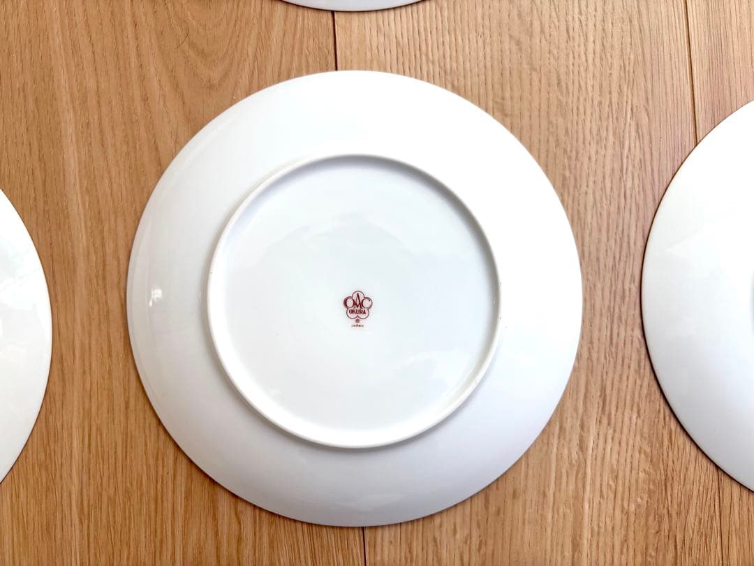 大倉陶園　ゴールドライン（クープシェープ）　19cmデザート皿　6枚セット