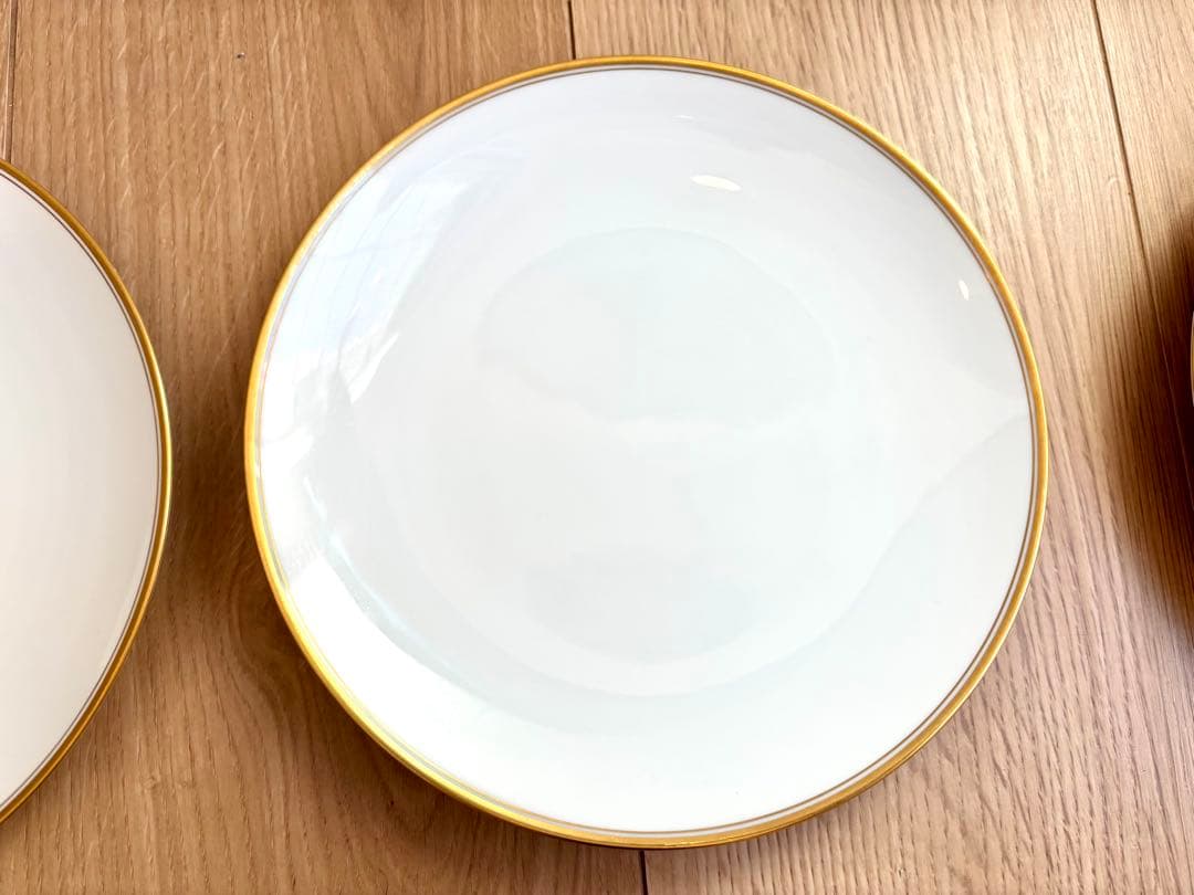 大倉陶園　ゴールドライン（クープシェープ）　19cmデザート皿　6枚セット