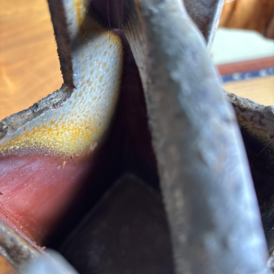 備前焼 松本頼明造 花生 花入 共箱 花瓶 高さ23cm