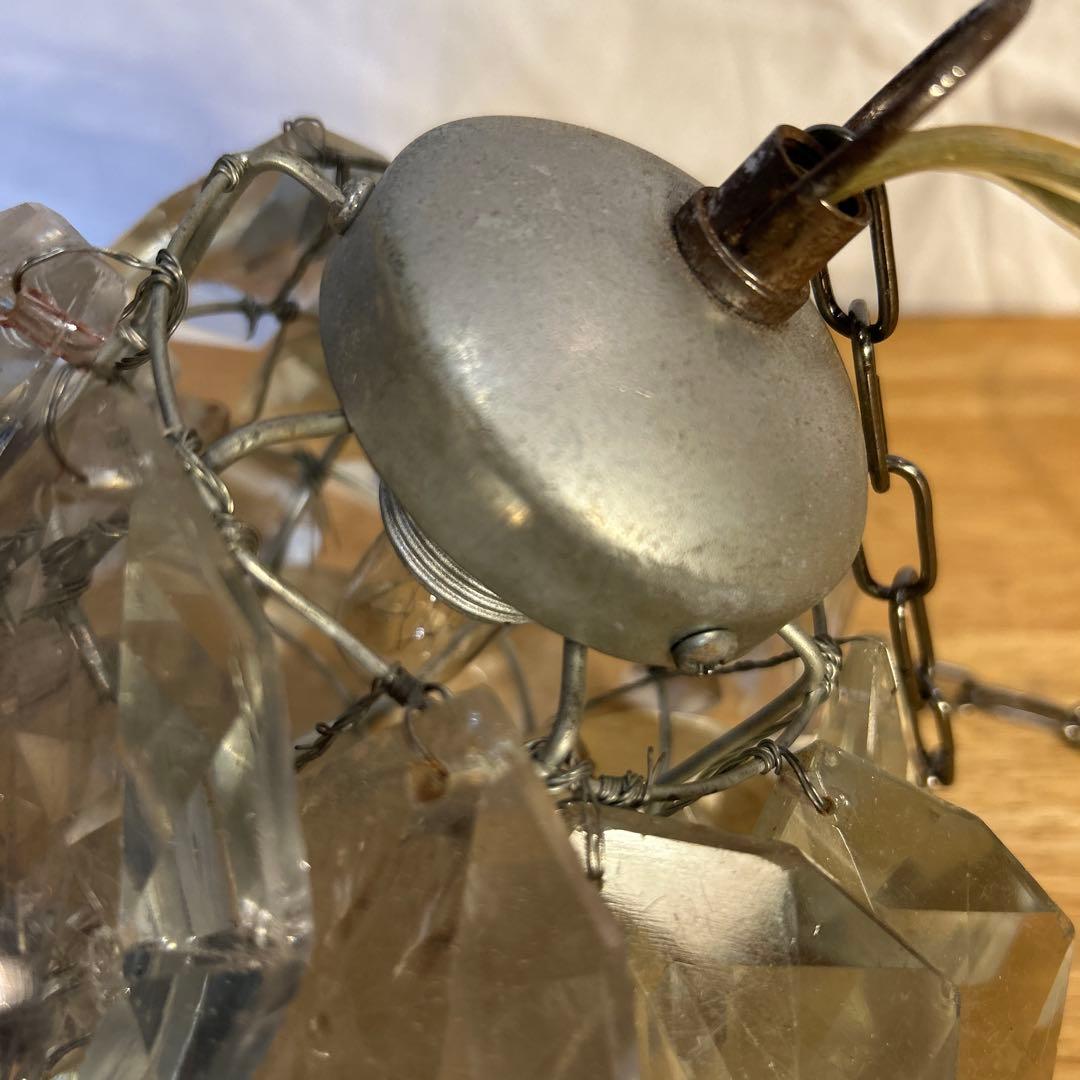 希少　ビィンテージ　ヒマラヤランプ　ガラスパーツ　照明　氷河　気泡　電球付