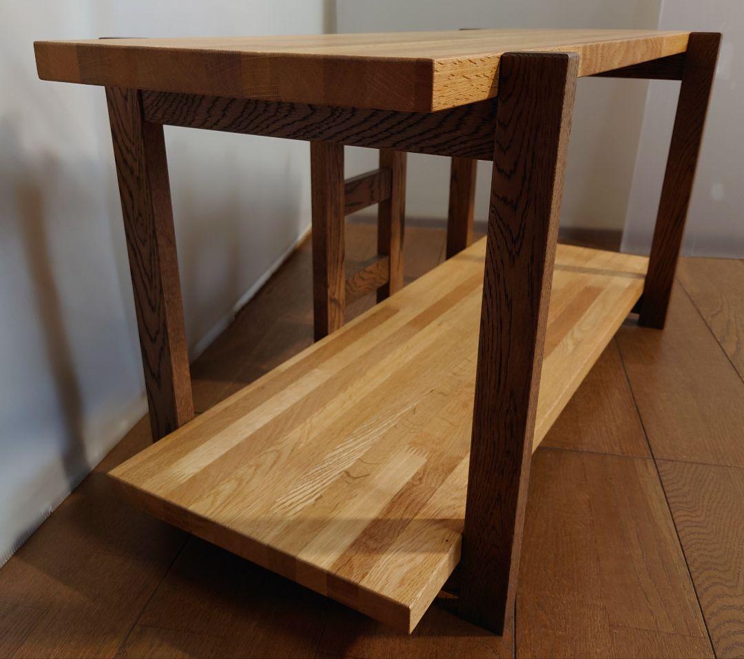 台　飾り棚　棚　オープンシェルフ　天然杢楢無垢材材　自然オイル手塗り塗装１台製作