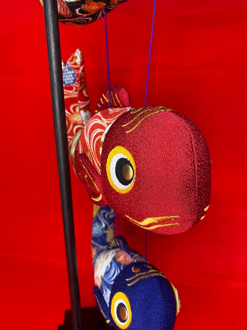 吊るし鯉のぼり　室内用　金彩縮緬
