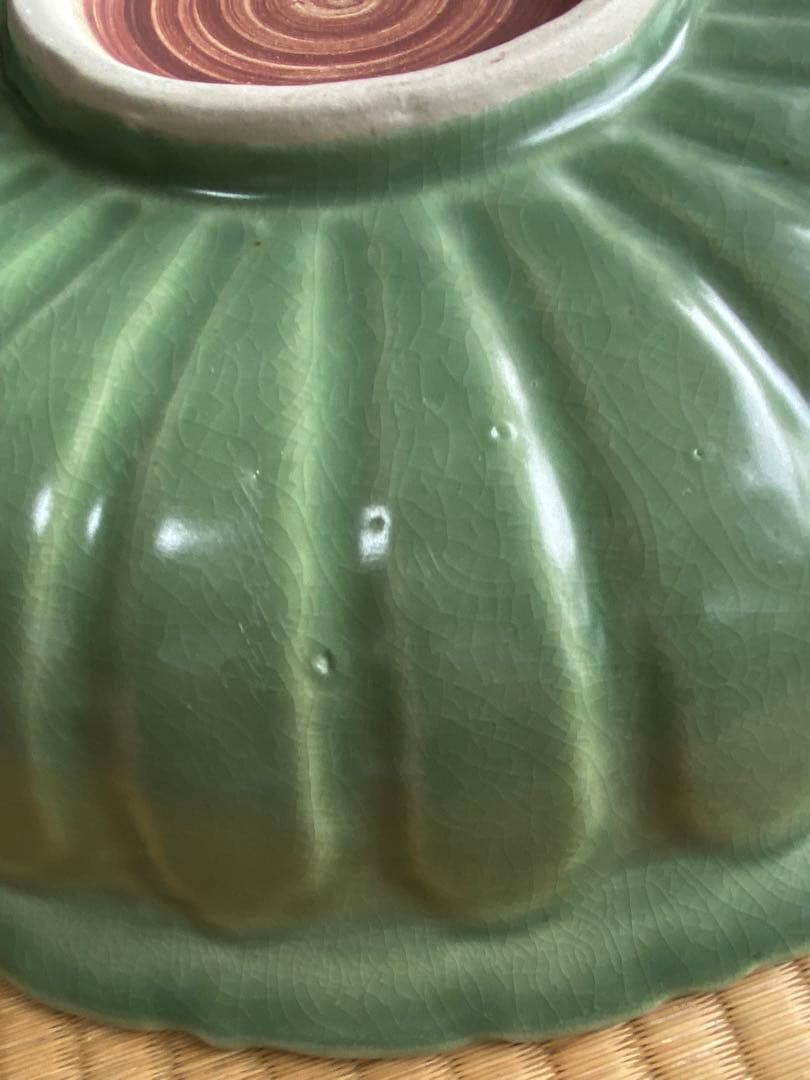 アンティークー中国龍泉窯の大皿-未使用