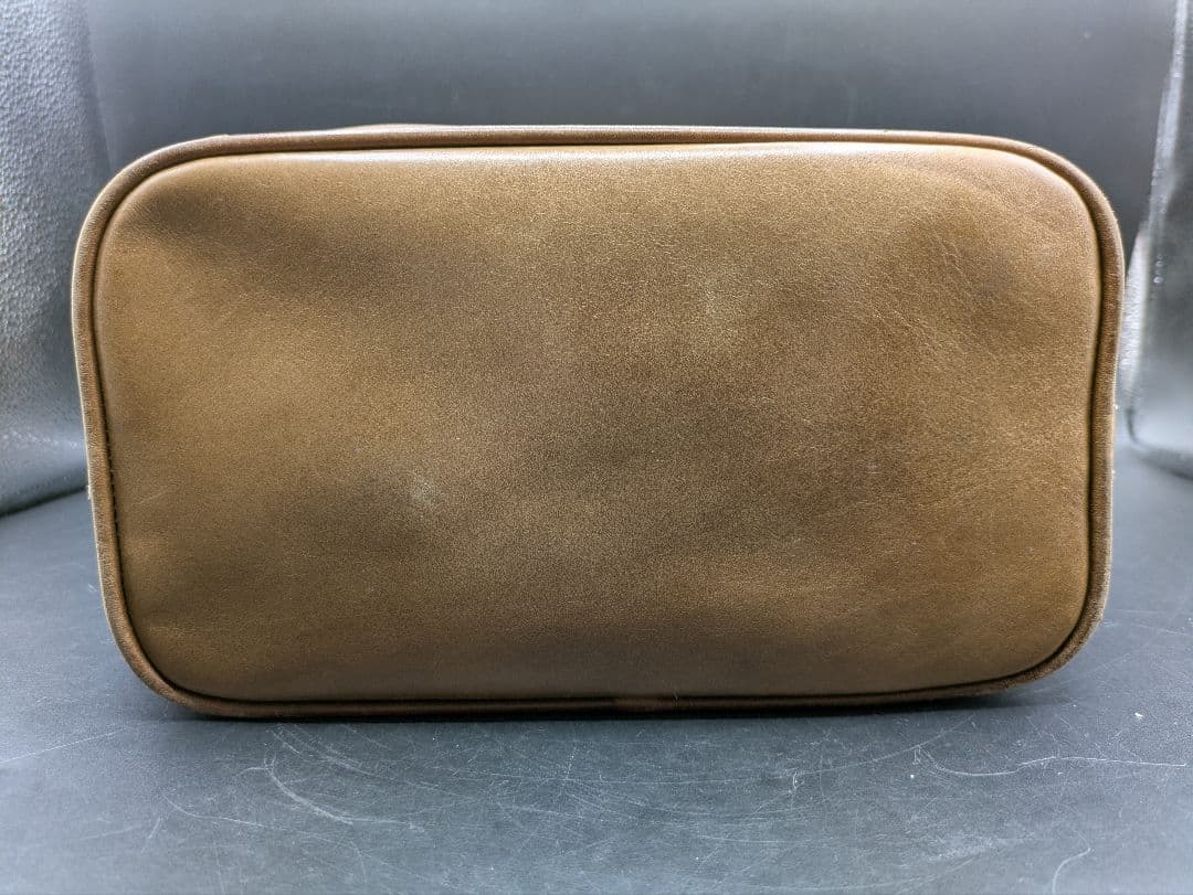 LOEWE ショルダーバッグ 巾着 アナグラム ベージュ ブラウン レザー