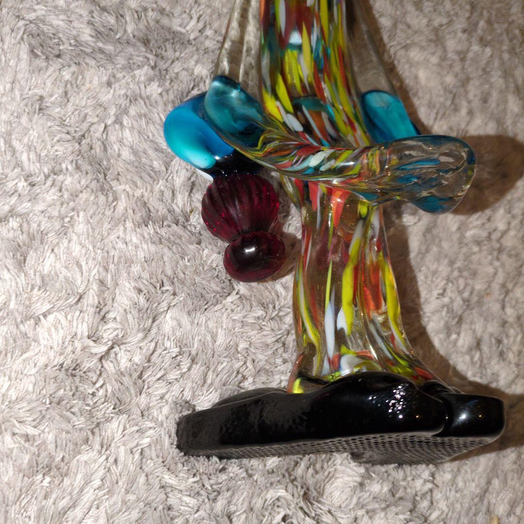 イタリア　ムラーノガラス　ピエロ　大きめサイズ置物