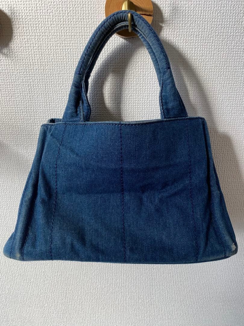 PRADA カナパ　デニム　ハンドバッグ