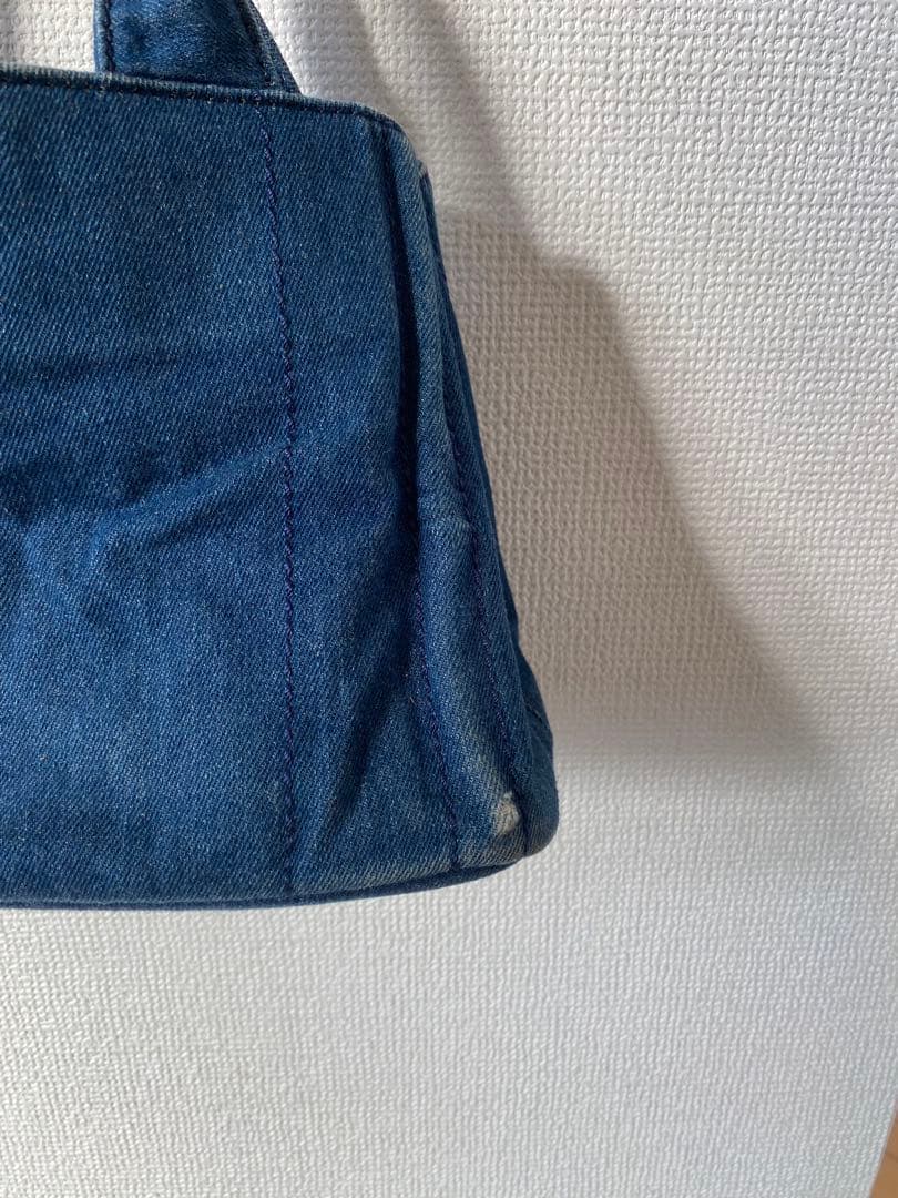 PRADA カナパ　デニム　ハンドバッグ