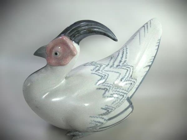 高木鳳子 雉 置物 キジ 京焼 美品 共箱