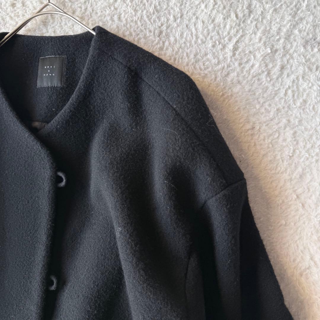 オオカミとフクロウ オオカミとシロクマのヴィーカ ノーカラー ブラック 美品