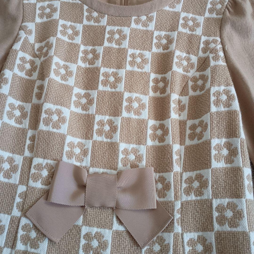 エムズグレイシー　カタログ連載 市松模様 フラワープリント ワンピース М