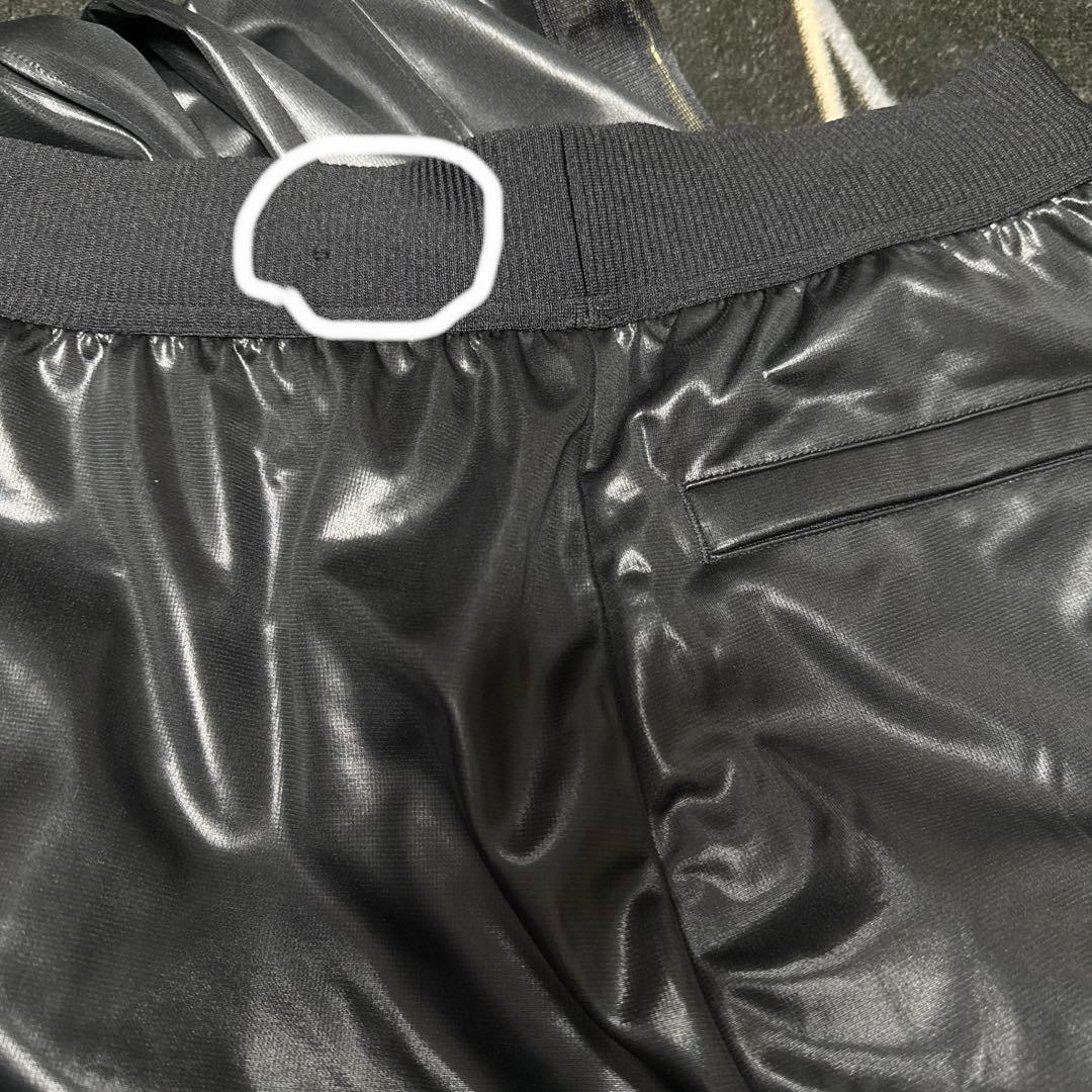 adidas フード付き コーティング ジャケット ジャージ 上下セットブラック