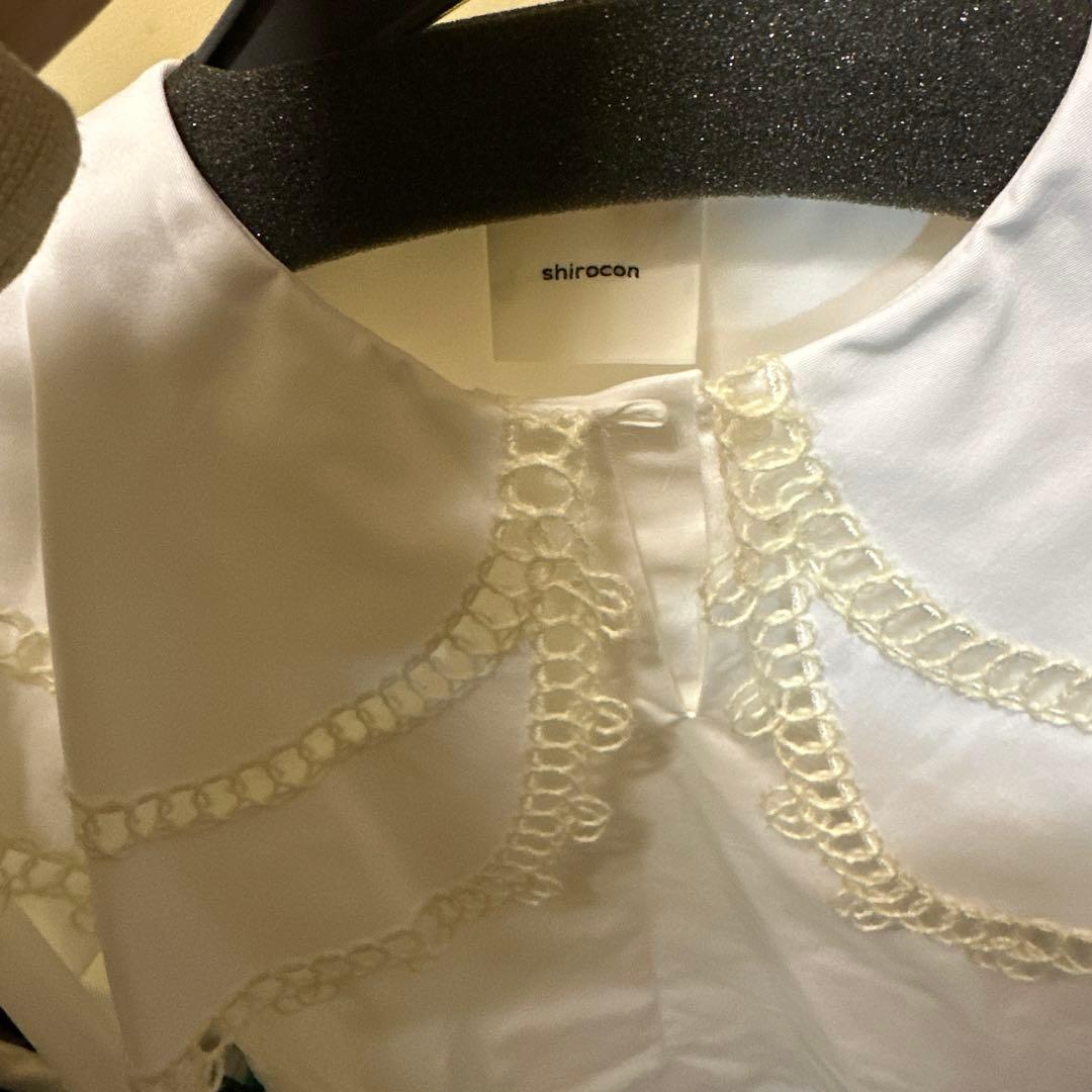 メ*ル様 yori ホワイト　ループ刺繍ロングスリーブ　shirocon