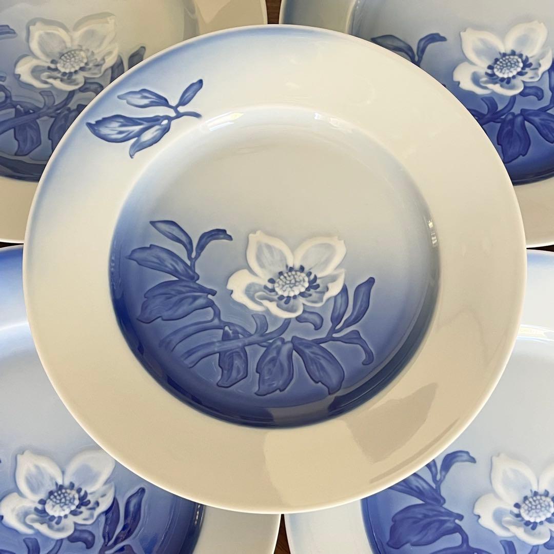 【希少品】B&G ビングオーグレンダール★クリスマスローズ★デザート皿　5枚