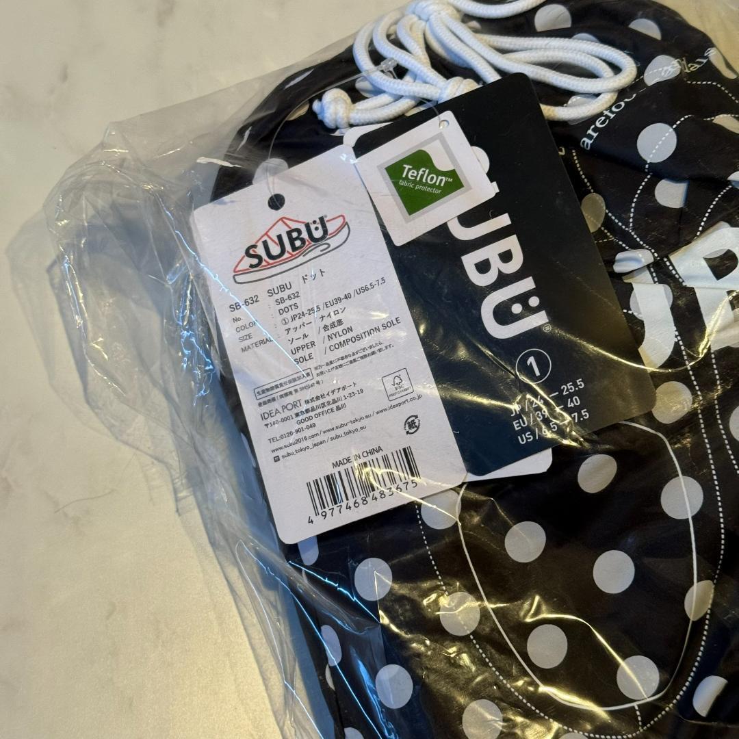 IVE レイ着用！SUBU F-LINE DOTS サンダル ブラック ドット１