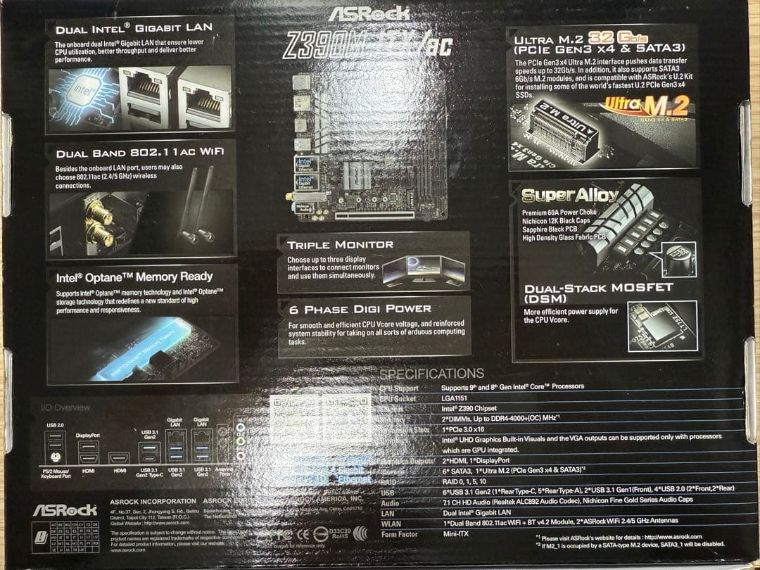 マザーボード ASRock Z390M-ITX/ac