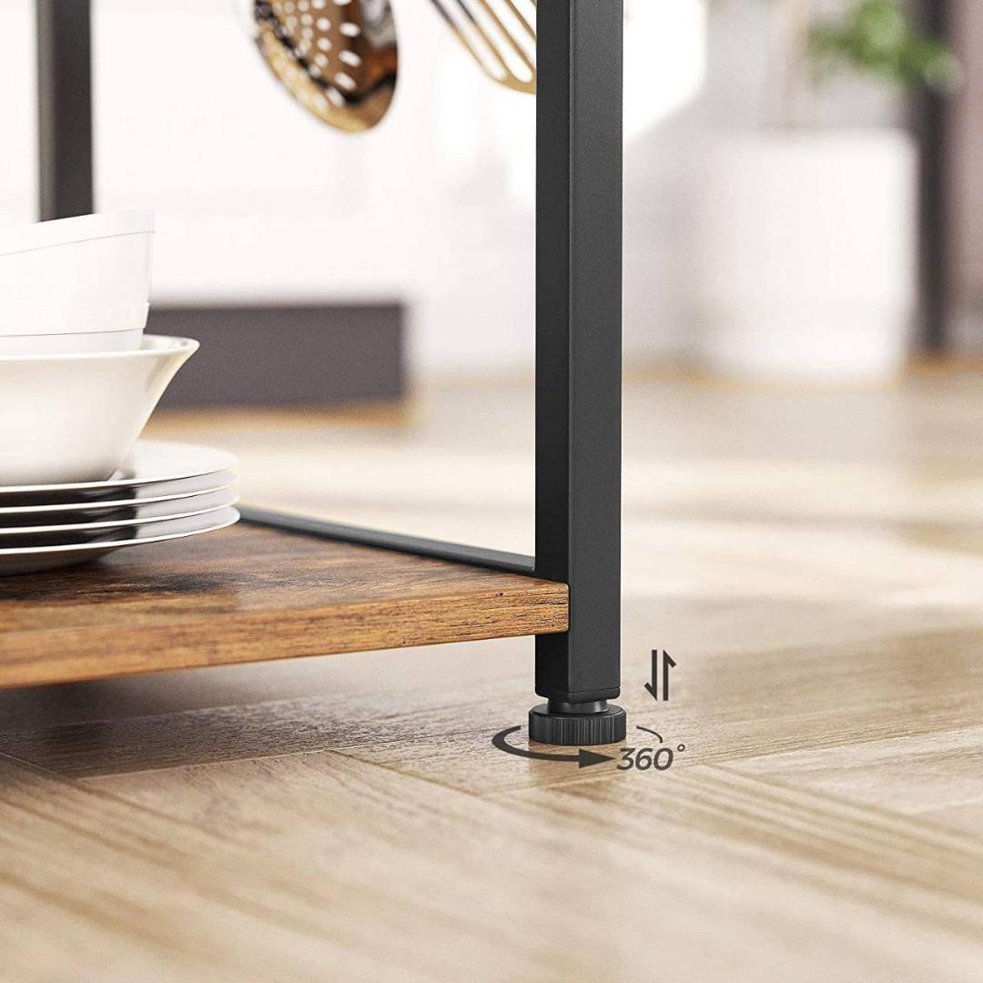 大型キッチンワゴン、S字ラック付き