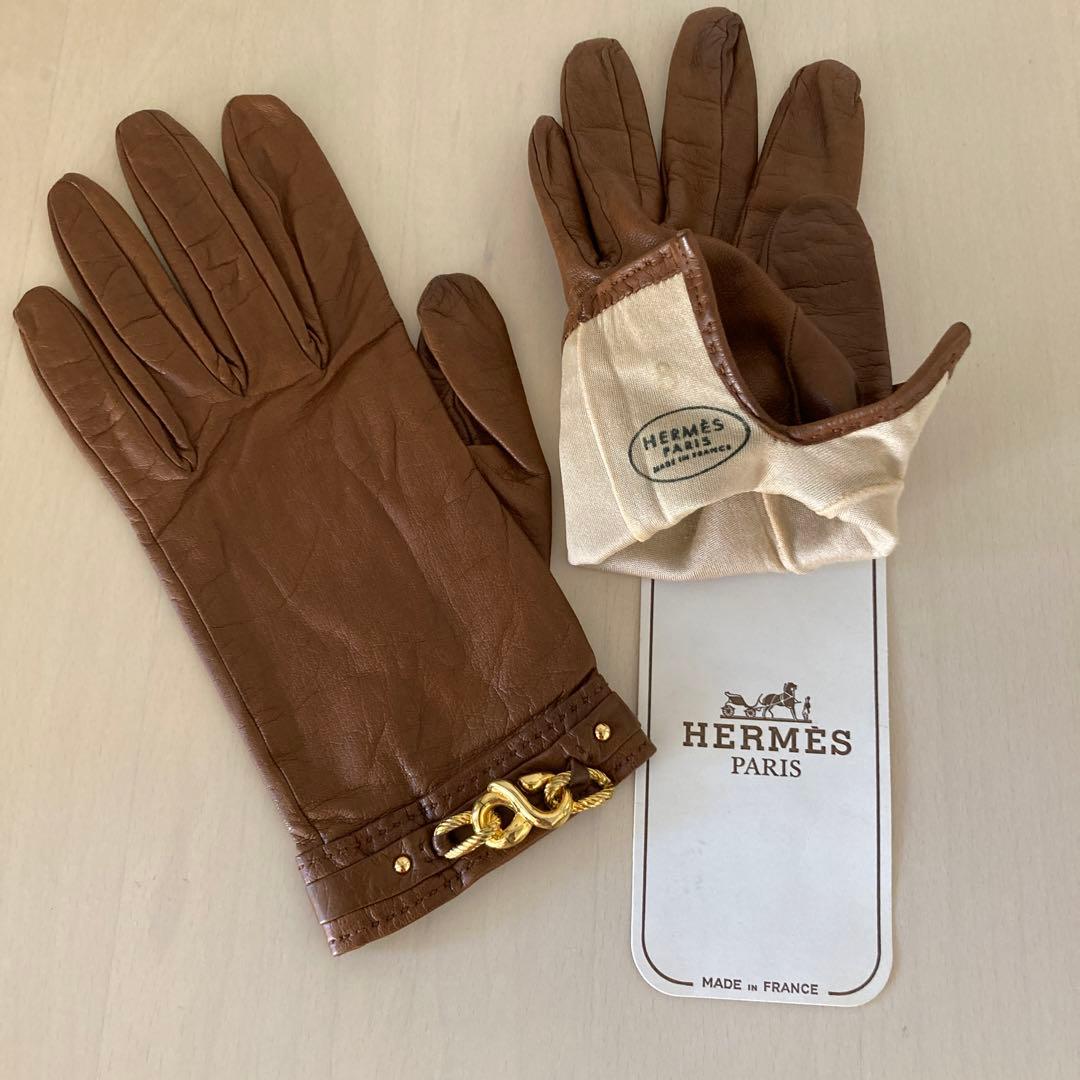 お値下げ❣️エルメス レディース グローブサイズ 8 ブラウン