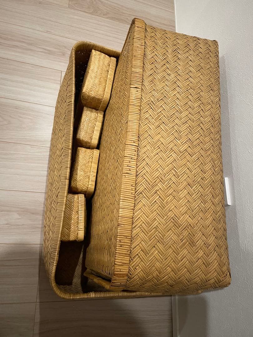 行李（こうり）セット　網代編み かご収納 古道具 古民家 レトロ　アンティーク