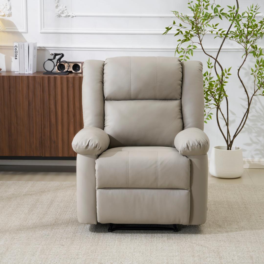 【アッシュグレー】リクライニングチェア テーブル付き リクライニングソファ