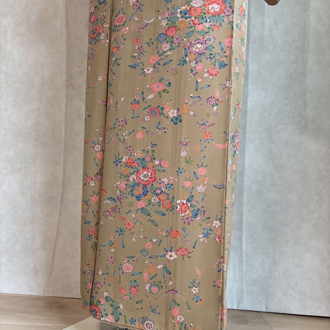 小紋　フルセット　着物　正絹　ロング丈　小花好きさん　大人の小花　J5