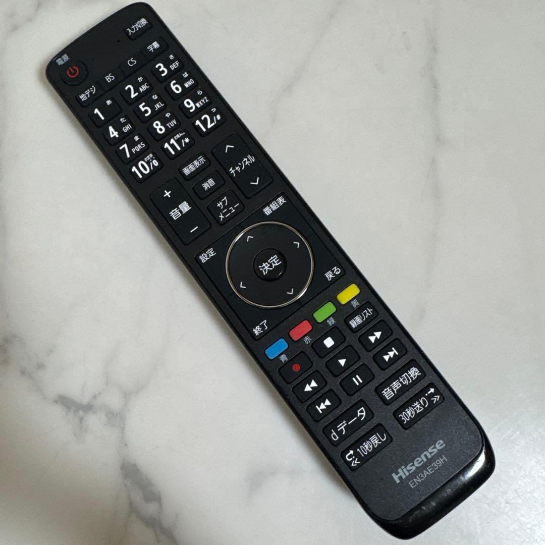 Hisense 40V型 LED液晶テレビ 外付HDD裏録対応 Wチューナ