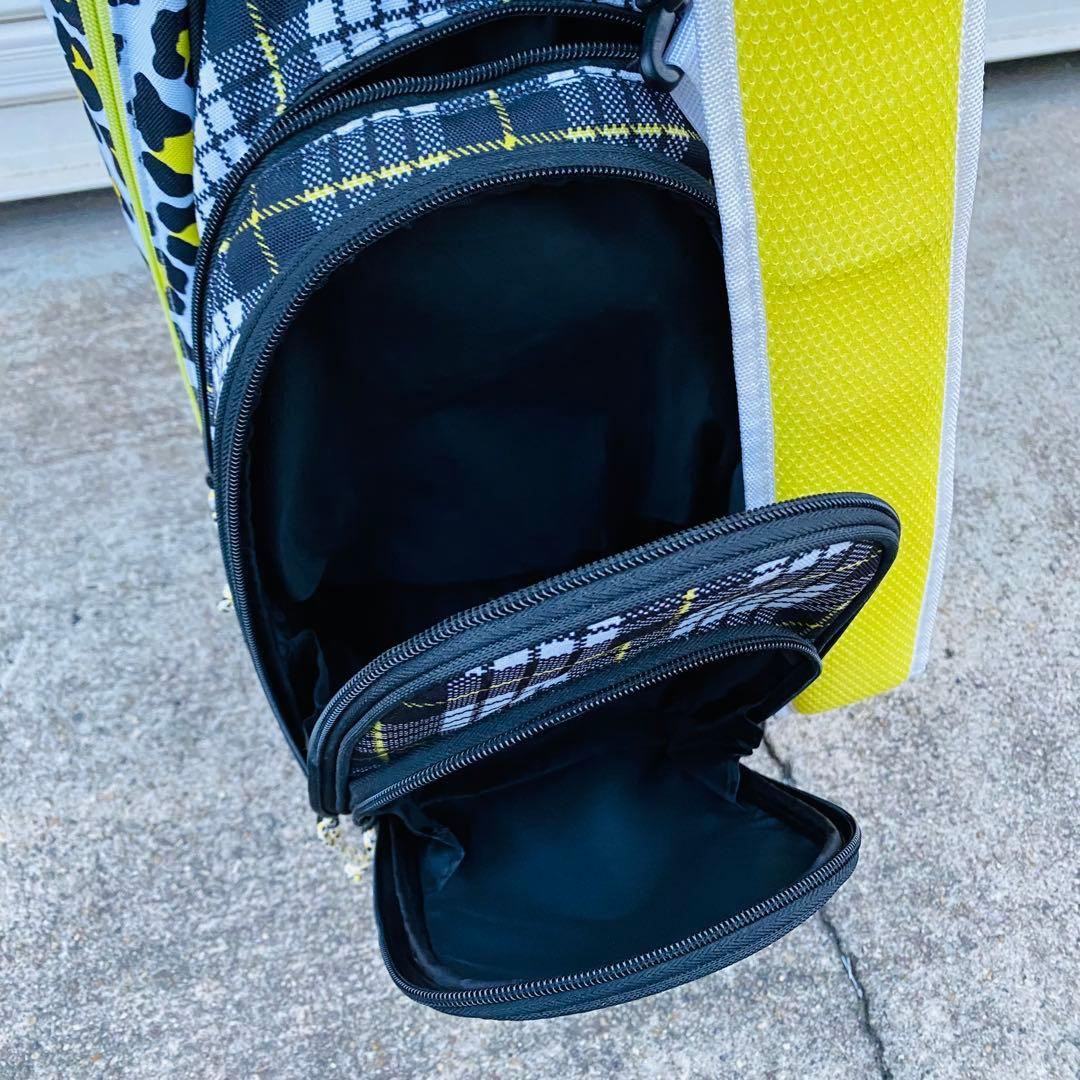 NEW BALANCE チェック柄ヒョウ柄　キャディバッグ　ゴルフ