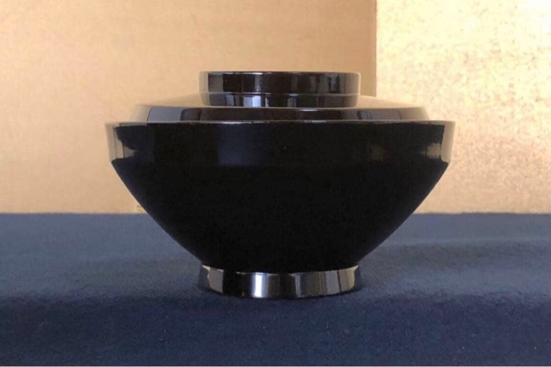 《レ》黒塗 菊桐蒔絵 煮物椀10客 雑煮椀 木製漆器 木箱251113え1
