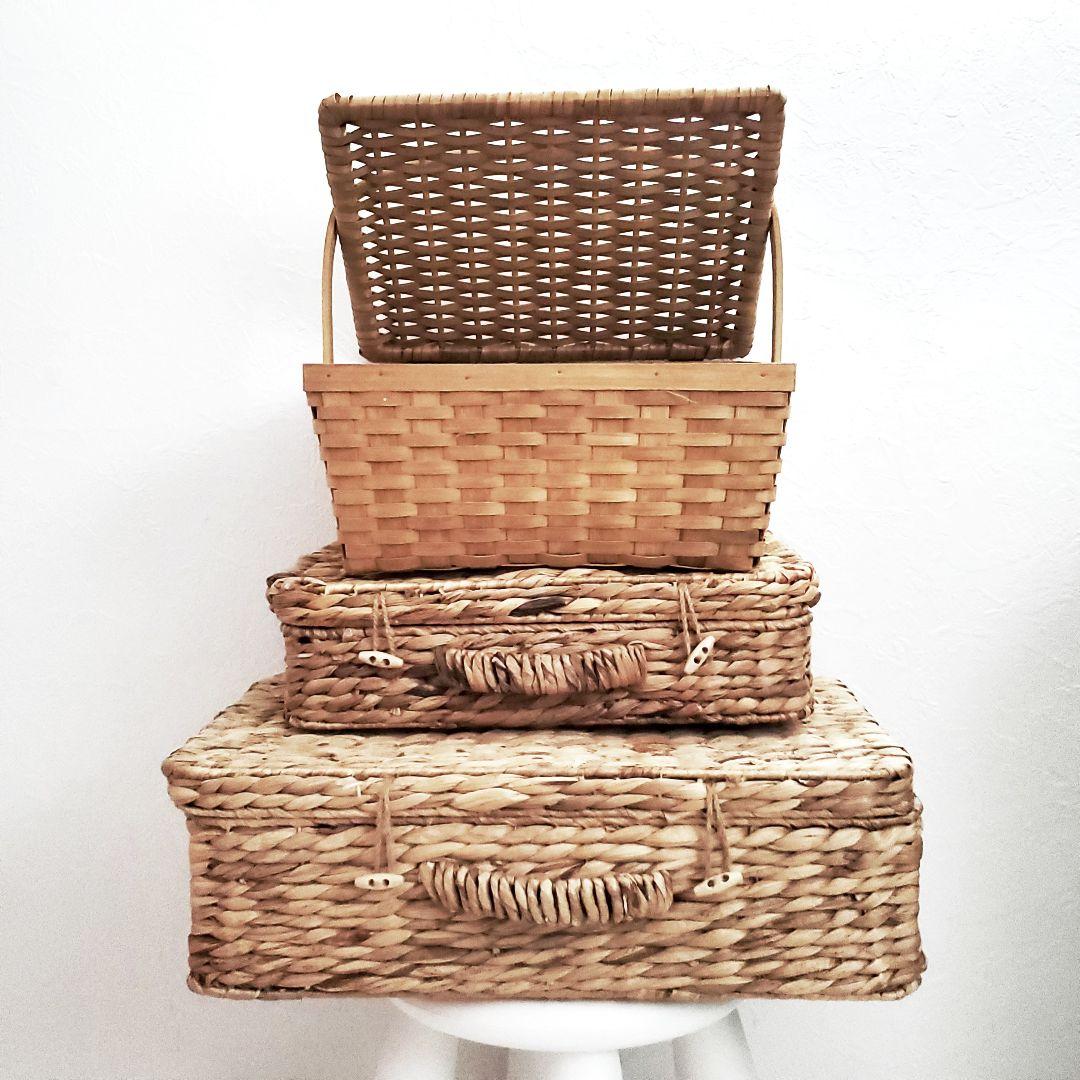天然素材 収納バスケット ロケーション 撮影 ブース 3点セット
