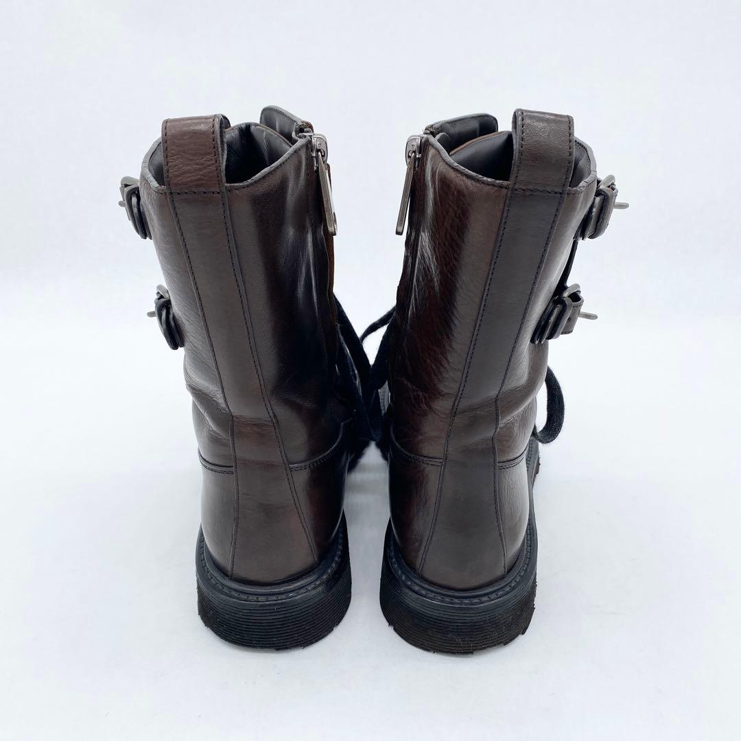 A18342 美品 ブルネロクチネリ モニーレ装飾バックルミドルブーツ 37.5