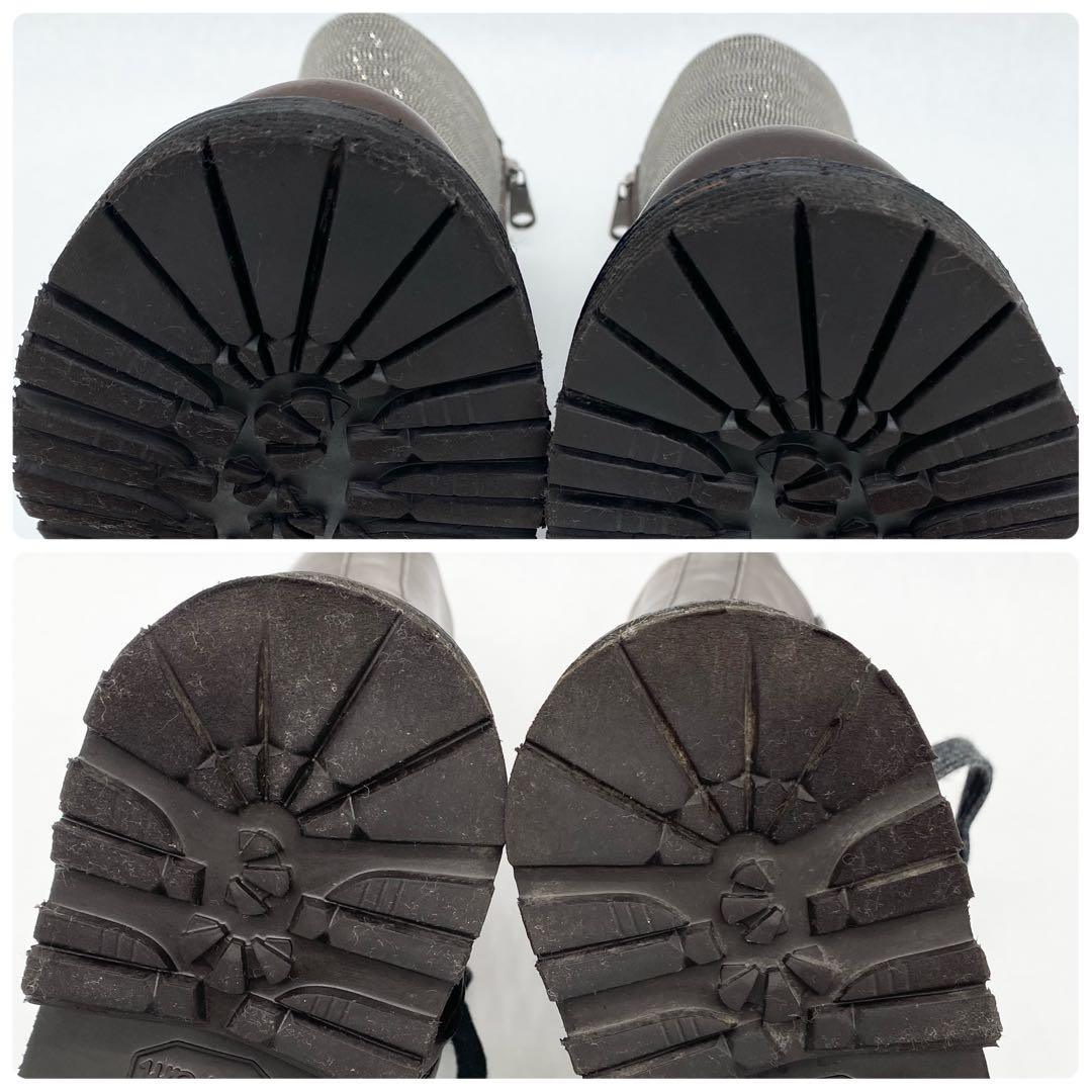 A18342 美品 ブルネロクチネリ モニーレ装飾バックルミドルブーツ 37.5