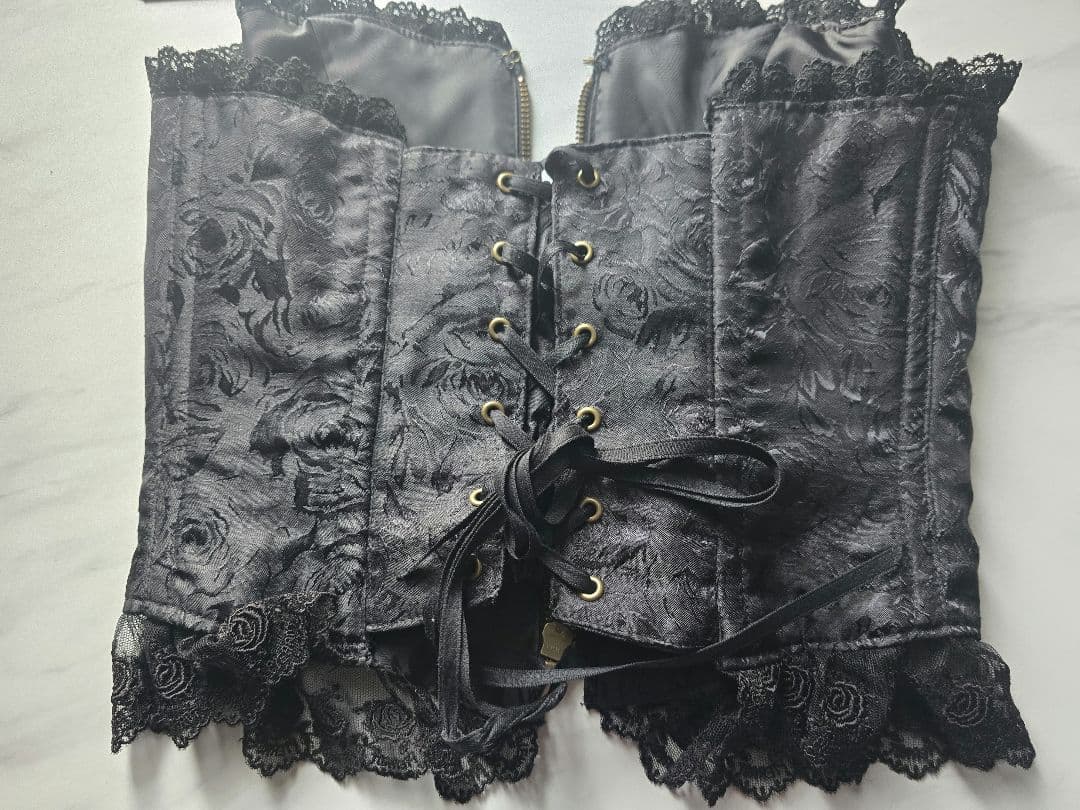 アトリエピエロ Lace Up Long Corset 黒