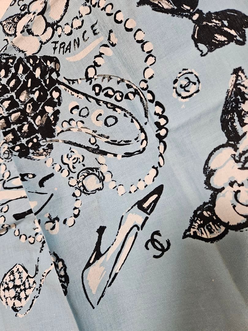 【新品】CHANEL カメリア　リボン　バック　靴柄　バンダナ　ハンカチ