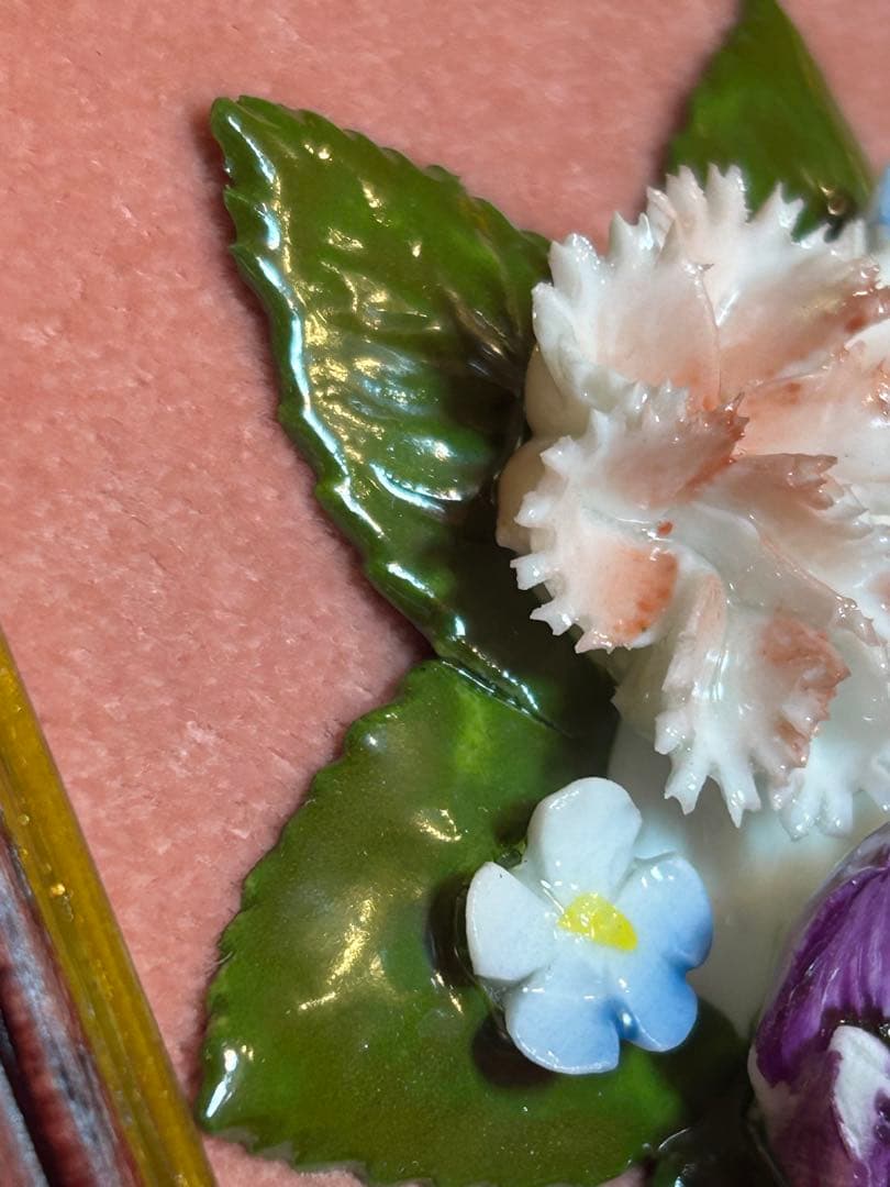 ロイヤルドルトン　  陶花額 　陶花　フラワー額壁掛け