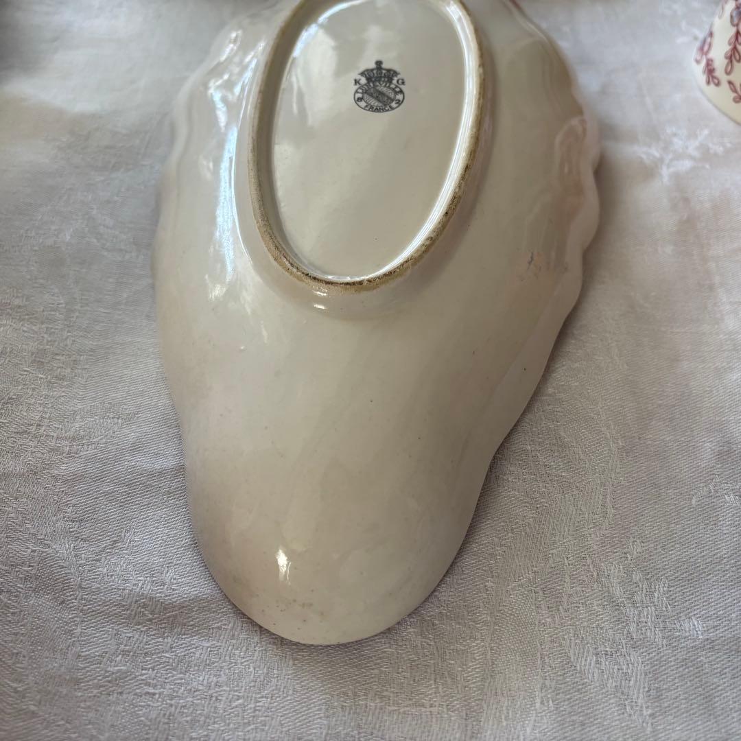 フランスアンティーク˚✧₊ リュネヴィル❁バラのブーケの素敵なシェル型ラヴィエ❁