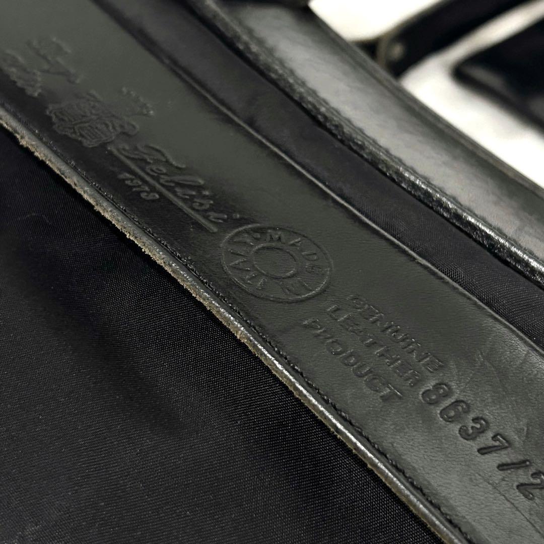 美品 Felisi フェリージ ビジネスバッグ 黒 8637/2 ブリーフケース