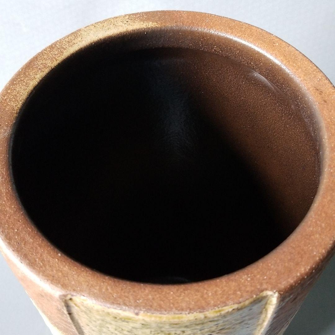 信楽焼傘立て前茶彫  高さ４７cm